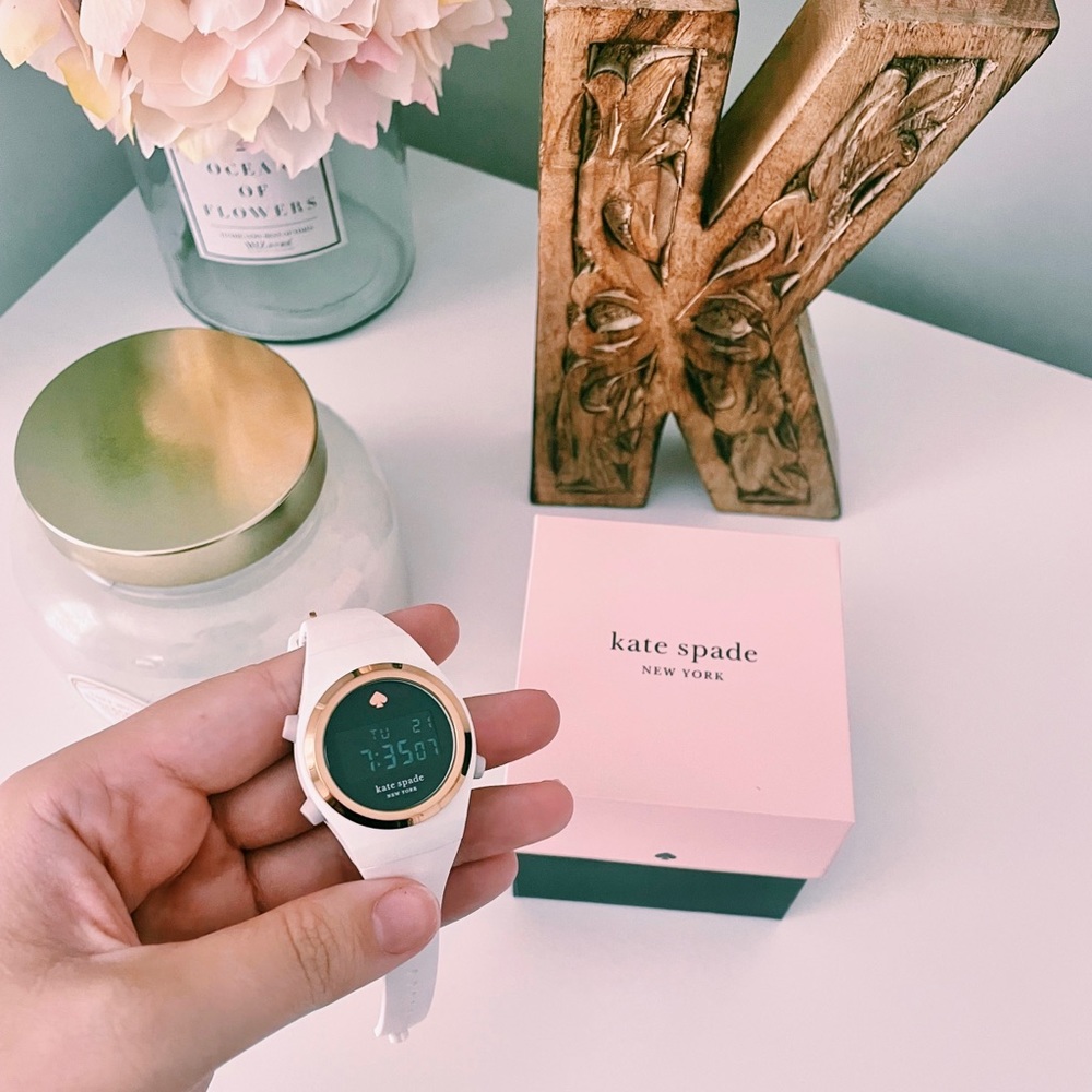 Kate Spade rumsey white silicone digital watch